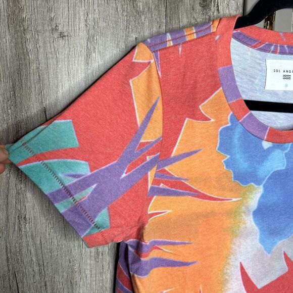 Sol Angeles Womens T Shirt Tropical Print Short Sleeves Size M - Picture 6 of 6